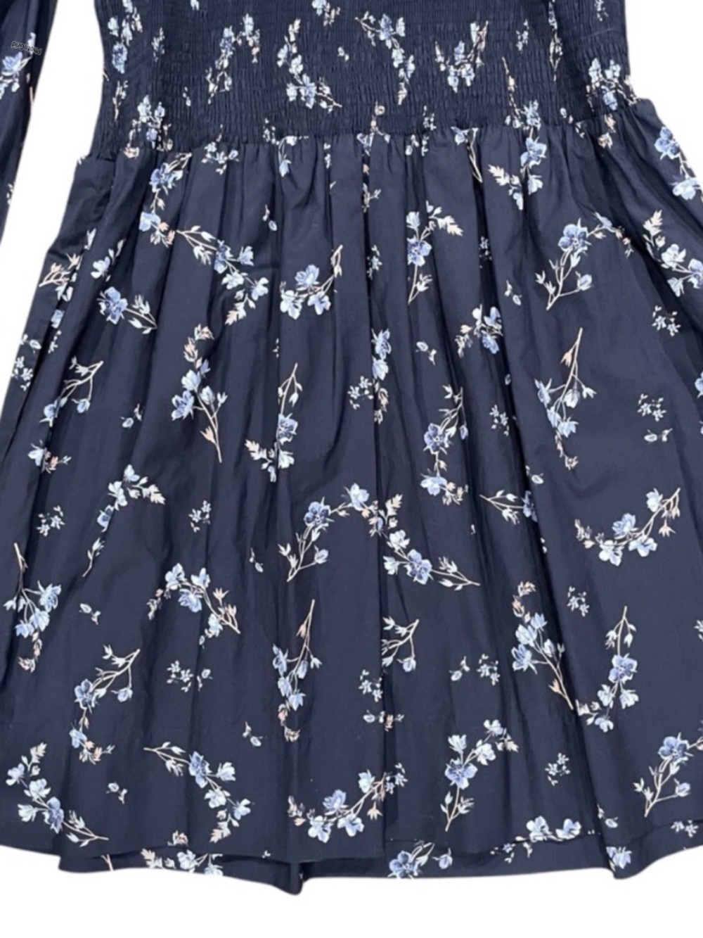 REBECCA TAYLOR Francine Blue Floral Off Shoulder Dress US 2 XS - Picture 6 of 9